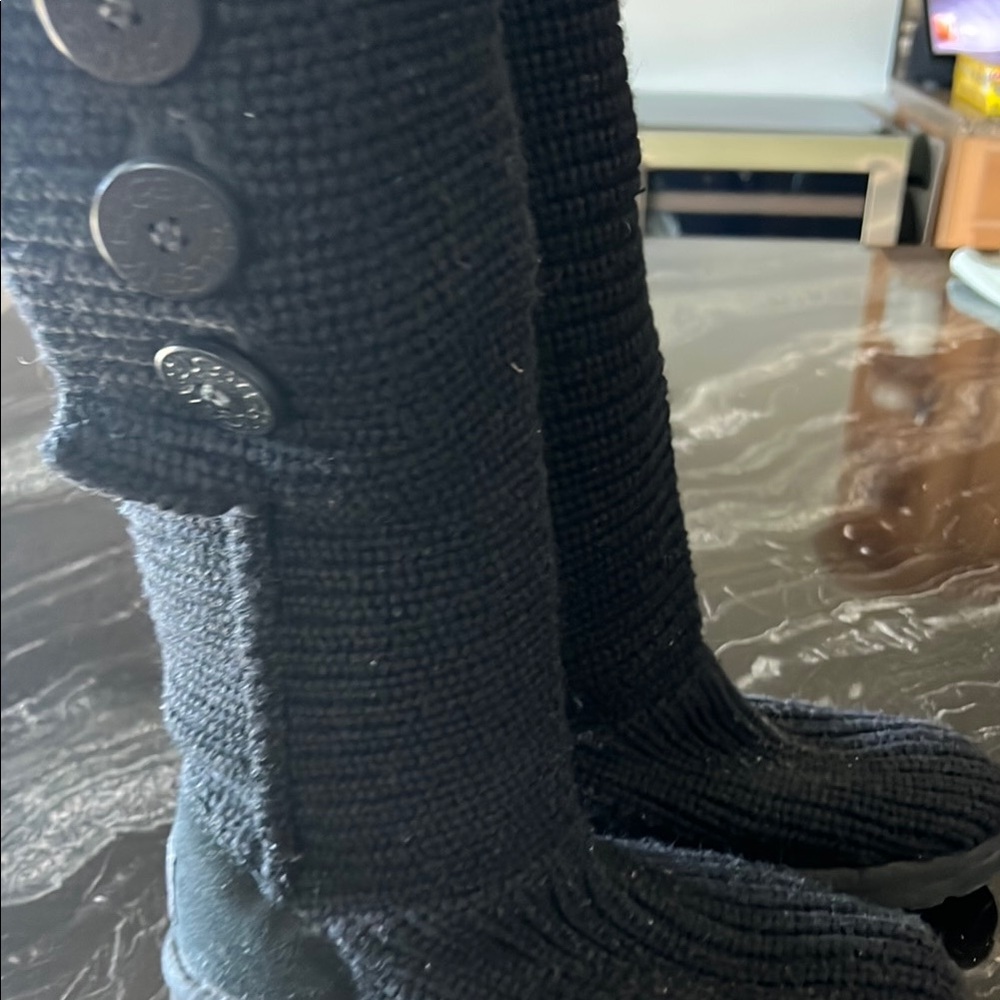 Black Ugg Cardy Button Boots, Women’s Size 7